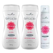 Kit 2 Sabonete Íntimo Líquido Sensação Morango + 1 Desodorante Íntimo Sexy Morango com Chantilly
