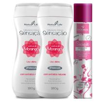 Kit 2 Sabonete Íntimo Líquido Sensação Morango + 1 Desodorante Sedução Imagine (rosa)