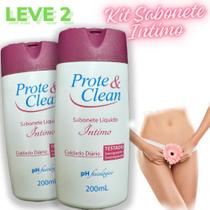 Kit 2 Sabonete Líquido Intimo Prote&Clean Neutro - (Feminino,Masculino,Unissex) 200ml (02 unidades)