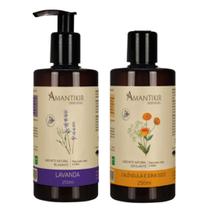 Kit 2 Sabonete Liquido Lavanda e Calêndula e Erva Doce Corpo Amantikir 250ml