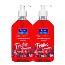 Kit 2 Sabonete Líquido Mãos e Corpo Frutas Vermelhas Nupill 500ml Kit 2 Sabonete Líquido Mãos e Corpo Frutas Vermelhas Nupill 500ml