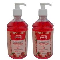 Kit 2 Sabonete Morango Champagne Corpo Mãos 500ML - Pepilon