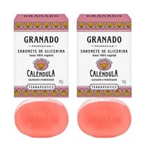 Kit 2 Sabonete Phebo Granado Calêndula Terrapeutics Glicerina Vegetal Natural em Barra 90g Kit 2 Sabonete Phebo Granado Calêndula Terrapeutics Glicerina Vegetal Natural em Barra 90g