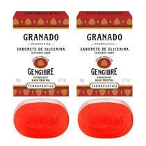 Kit 2 Sabonete Phebo Granado Gengibre Energizante Glicerina Vegetal Natural em Barra 90g