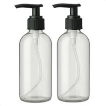 Kit 2 Saboneteira Pump Preta Refil Frasco 500ml Creme Shampoo Sabão Liquido Sabonete
