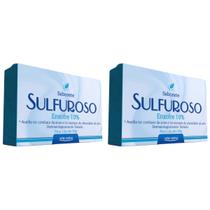 Kit 2 Sabonetes Sulfuroso, Enxofre 10%, Antiacne, Cravos e Espinha, em Barra Arte Nativa - 90g cada