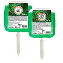 Kit 2 Sachê Refil Para Dispenser De Sabonete Líquido 800ml Erva Doce Economia Fácil Trocar Limpeza Para Mãos Corpo Espuma Ativa Economia Durabilidade