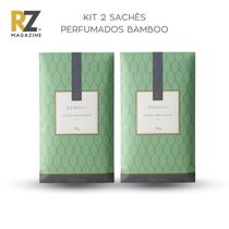 Kit 2 Sachês Perfumados Bamboo Via Aroma 10g para gavetas, armários e guarda-roupas
