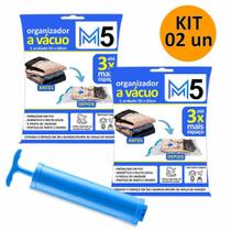 Kit 2 Saco A Vácuo 50X60Cm Organizador Hermético Mala Viagem