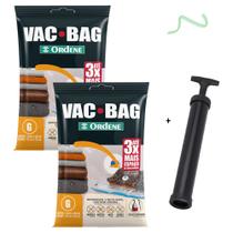 Kit 2 Saco A Vacuo Grande 55x90cm Vac Bag Mala+ Bomba Ordene
