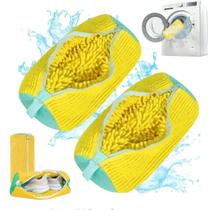 Kit 2 Saco De Lavagem Para Tênis Sapatos Reutilizável Com Zíper Reforçado Interior Com Cerdas Protetoras Para Máquina De Lavar Limpeza Shokki Kit 2 Saco De Lavagem Para Tênis Sapatos Reutilizável Com Zíper Reforçado Interior Com Cerdas Protetoras Para Máquina De Lavar Limpeza Shokki