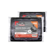 Kit 2 Saco De Lixo SuperPro 200L Preto Resistente 50un