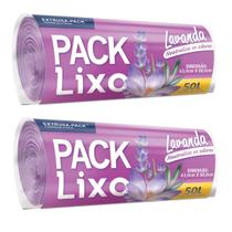 Kit 2 Saco Lixo Lavanda Perfumado Neutraliza Odor 50 L 60 Un