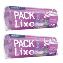 Kit 2 Saco Lixo Perfumado Neutraliza Lavanda 100 L 30 Sacos
