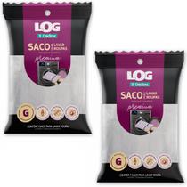 Kit 2 Saco p/ Lavar Roupas Grande Premium Log Ordene 50x60cm