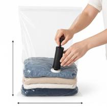 Kit 2 Saco Vácuo Viagem Sacola Mala Organizador Roupa Com 1 Bomba