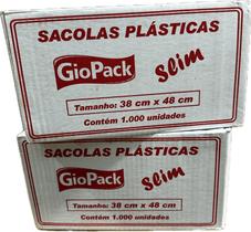 Kit 2 sacola plástica branca 38x48 c/ 1000 un - virgem slim Kit 2 sacola plástica branca 38x48 c/ 1000 un - virgem slim