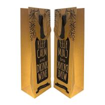 Kit 2 Sacolas Garrafa Vinho Champagne - Keep Calm And Drink Wine