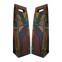 Kit 2 Sacolas Garrafa Vinho Champagne Reforçada Kraft 220g/m Cores