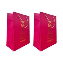 Kit 2 Sacolas Presente Dia das Mães Luxo Lembrancinha 31cm