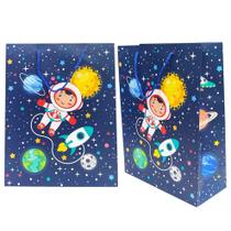 Kit 2 Sacolas Presente Infantil Menino Lembrança Grande 37cm