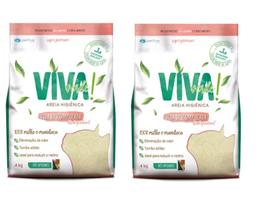 kit 2 sacos Areia Higiênica Gatos Viva Verde Limpeza Descomplicada 4kg