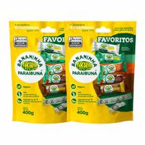 Kit 2 sacos bananinha paraibuna 400g favoritos seleção clássica e 100% sabor