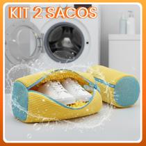 Kit 2 Sacos Bolsa Bag Protetor Lavar Tênis Calçados Sapatos Na Máquina de lavar Reutilizável Zíper Kit 2 Sacos Bolsa Bag Protetor Lavar Tênis Calçados Sapatos Na Máquina de lavar Reutilizável Zíper