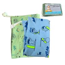 Kit 2 Sacos Impermeável Roupas Sujas Urso/Surf Bebê Infantil