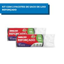 Kit 2 Sacos Para Lixo Reforçado 50 Litros com 50 sacos