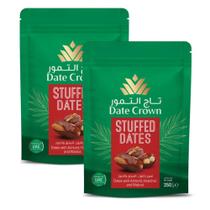 Kit 2 Sacos Tâmaras Premium Date Crown c/ Nuts 250g Recheadas Importadas Dubai Sabor Sofisticado