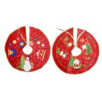 Kit 2 Saia Árvore Natal Pequena Tapete Natalino 40cm Sortido