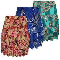 Kit 2 Saia Feminina Verão Leve Camadas babados Confortáveis Kit 2 Saia Feminina Verão Leve Camadas babados Confortáveis