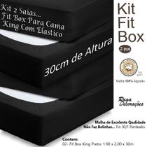 Kit 2 Saias Para Cama Box King Malha Algodão Fit Box