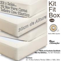 Kit 2 Saias Para Cama Box Solteiro Malha Algodão Fit Box - sulbrasil