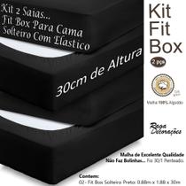 Kit 2 Saias Para Cama Box Solteiro Malha Algodão Fit Box