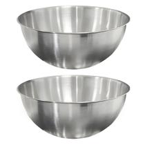 Kit 2 Saladeira Escovada Bowl Tigela de Aço Inox Saladas Preparo de Alimentos 30cm - Ke Home Kit 2 Saladeira Escovada Bowl Tigela de Aço Inox Saladas Preparo de Alimentos 30cm - Ke Home