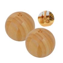 Kit 2 Saleiros Pimenteiro Esférico de Bambu Natural Gourmet Oikos Kit 2 Saleiros Pimenteiro Esférico de Bambu Natural Gourmet Oikos