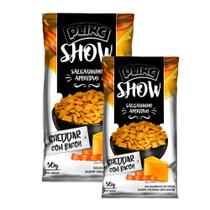 Kit 2 Salgadinho Aperitivo Plinc Show Sabor Cheddar com Bacon 50g