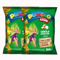Kit 2 Salgadinho de Milho Plincão Chips Sabor Cebola e Salsa Argola 100g Kit 2 Salgadinho de Milho Plincão Chips Sabor Cebola e Salsa Argola 100g