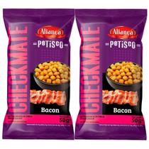 Kit 2 Salgadinho de Trigo Aliança Checkmate Bacon 50g Kit 2 Salgadinho de Trigo Aliança Checkmate Bacon 50g