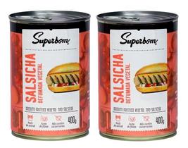 kit 2 Salsicha Vegetal Defumada Superbom Lata 300g