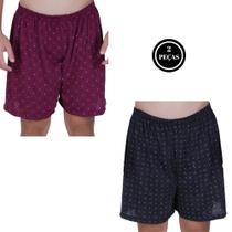 Kit 2 Samba Canção Masculina Estampada Masculino Adulto - c4 KIT 2 SAMBA CANÇÃO VINHO PRETO