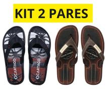 Kit 2 Sandália Chinelo Masculino Borracha Confortável Antiderrapante Resistente Leve Kit 2 Sandália Chinelo Masculino Borracha Confortável Antiderrapante Resistente Leve