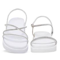 Kit 2 Sandália Feminina Papete Tiras Strass Brilho Crystal Kit 2 Sandália Feminina Papete Tiras Strass Brilho Crystal