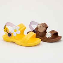Kit 2 Sandália Infantil Menina Papete Capivara Leve Macia Kit 2 Sandália Infantil Menina Papete Capivara Leve Macia