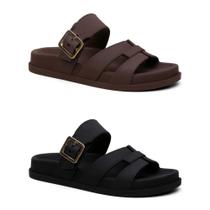 Kit 2 Sandalia Papete Feminina Estilosa Elegante Casual Confortavel Ortopedico