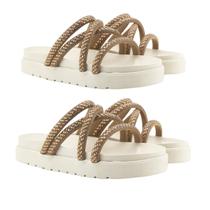 Kit 2 Sandália Papete Plataforma Strass Brilhante Feminina Estilosa