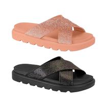 Kit 2 Sandália Papete Vizzano Moda Feminina Confortável Kit 2 Sandália Papete Vizzano Moda Feminina Confortável