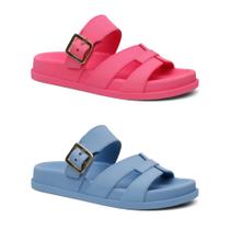 Kit 2 Sandalia Rasteirinha Feminina Papete Confortavel Estilosa Macia Elegante Casual